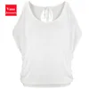 Vana Javaasen Sexy Aberto Volta Mulheres T-shirt para Summer Strapless Ombro Lady Top Batwing Sleeve Roupas Mulher Camiseta Mujer Y0629