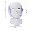 7 Färg LED PDT Light Therapy Face Beauty Machine Facial Neck Mask med mikrourent för Photon Hud Whitening Device