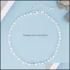 Anklets smycken Summer Fashion 925 Sterling Sier Chain for Women Beach Party Pärlor Ankel Armband Foot Girl Gifts 2T1ae