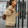 New Lambswool Weatshirt Women Autumn Half Turtleneck Pullovers Winter Warm Women's sweatshirt Loose Long Sleeve Top T200723