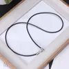 Pendant Necklaces 10pcs DIY Necklace Rope Cord Rubber Black Jewelry Making With Lobster Clasp Gift