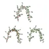 Dekorativa blommor kransar hängande växt simulerade rotting konstgjorda tak 1,8m vildrosa silkesduk inomhus växter bröllop dekoration