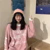 Woherb carino pullover lavorato a maglia maglione donna autunno giapponese Harajuku maglioni angelo cartone animato streetwear maglioni femminili casual 210805