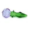 2022 new Beautiful multicolor rose shape deep bowl glass smoke hand pipes for dry herb