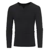 Mäns Tröjor Knitwear Stylish Långärmad V-hals Stretch Slim Soft Winter Jumpers Mens Pullover Sweater Tops