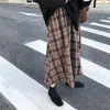 Jupes taille haute Plaid femme Saias coréen Ulzzang Streetwear élégant Long japonais Harajuku automne hiver femmes jupe Midi