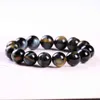 Mode Whole Män Kvinnor Multicolor Tiger Eye Handgjorda Custom Elastic 6/8/10/12 / 14mm Tiger Eye Natural Stone Bead Armband