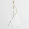 Pusty Biały Sublimacja Ceramiczny Wisiorek Kreatywny Christmas Ozdoby Transferowe Drukowanie DIY Heart Okrągły Dekor DH9400