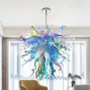Samtida mode Rainbow Blown Glass Chandelier Lamps Multicolor Anpassad energibesparande belysningshänge Light for Home Deco