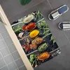 Kitchen Season Erdbeer-Druckmuster, Kücheneingangstürmatte, rutschfester Bodenteppich, Badezimmerbereich, Flur 210727