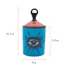 Lindo design olhos grandes jarra mãos com tampas latas decorativas de cerâmica castiçal latas de armazenamento caixa decorativa para casa para maquiagem