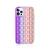 Fidget Speelgoed Telefoon Siliconen Gevallen Push Pop Bubble Rainbow Cellphone Back Angst Relief Autisme Cover Met Retail Packing voor Telefoon 13 12 Mini 11 Pro Max 6 7 8 Plus XR XS X