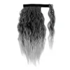 Prawdziwy miękko szary kucyk włosy kawałek kręcących falistów topperów Kobiety Krótki ludzki fala kukurydziana Kucyk Kucyk