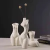 Home Dekoration Vase Körperkunst Modellierung Blumenschmuck Moderne minimalistische Keramikvasen Großhandel 211215