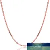 925 Sterling Silber Rose Gold O Form Link Kette Halskette 45 cm Für DIY Schmuck Machen Großhandel Halskette S-N11