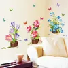 Adesivi murali Giardino Pianta in vaso Bonsai Fiore per la decorazione domestica Soggiorno Cucina PVC Decalcomanie fai da te Decorazione murale