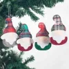 Bambola senza volto patchwork scozzese di Natale Babbo Natale Mini Xams Ciondolo per albero Festa creativa Porta per finestra Regali carini per bambini a casa