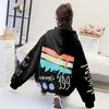 Hooded sweater women with cotton super fire graffiti spring and autumn clothes BF lazy wind wild long-sleeved loose jack 210526