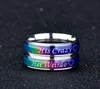 mood ring large oval change color eagle ECG crystal stainless steel rings