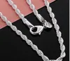 Nuovo arrivo 925 collana in argento sterling catene 4 mm 16-30 pollici piuttosto carino moda fascino corda catena collana gioielli alta