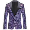 Plus Size Glitter Sequin Blazer Laser Mirrors Tuxedo Men Singer Host Chorus Shiny One Button Suit Jacket Bar Nightclub Performance Male Star Concert Slim Coat