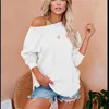 Women's Hoodies & Sweatshirts 2021 Autumn Sweatshirt 9 Colors Women Sexy One Shoulder Casual Solid Long Sleeve Loose Pullovers Tops 3XL