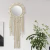 Miroirs ronds miroir macramé mur Boho décor à la maison pour appartement salon chambre bébé pépinière dortoir goutte