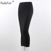 NADAFAIR HIGH CAIZ MAXI LAPINY SAIRS SEXY BOYCONCON Slim Skinny Brown Black Street Party Nitgt Club Skirt Long Y0824