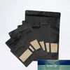 50pcs papier noir mat Stand Up fenêtre givrée sac à fermeture éclair thermoscellage biscuits aux épices café sachets d'emballage refermables prix usine conception experte qualité