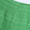 spring and Autumn Women's sweet little fragrance apple green high waist texture casual shorts 210625