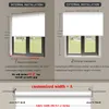 Rechargeable Pattern Cordless Motorized Roller Blinds Full Blackout Series Fabric Custom Made Size For Office Home 210722