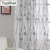 Topfinel naturlig broderad ren gardin för vardagsrum sovrum elegant garn gardin broderi vit voile gardin panel 210913