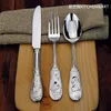 Set di posate occidentali Set di stoviglie occidentali in acciaio inossidabile 5 pezzi Coltello da bistecca Cucchiaio Forchetta Posate da cucina Cena