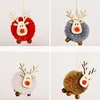 Julekorationer 4st/Lot Tree Ornaments Multi Color Deer Pendant för 2021 Noel Xmas Kids Crafts Party Supply