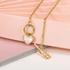 Kedjor Moonstone Heart Circle Arrow Halsband hängen Boho smycken rostfritt stål bröllop halsband collier femme bijoux