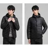 Men's Light Down Jacket Autumn Winter Coat Men White Duck Down Hooded Coat Casual Portable Windproof Water Proof Down Jacket Men Y1103