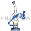 10 inches recycler hookahs New design colorful bong heady wax bongs dab rig quartz banger glass water pipe oil rigs glass pipes