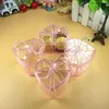 Cadeau cadeau 4 pcs / set belle forme de coeur bowknot boîte de bonbons en plastique transparent pour la décoration de fête de mariage d'anniversaire fournitures238x