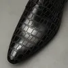 Итальянские натуральные кожаные мужчины черные свадьбы Оксфордские туфли шнурные шаблон на шнуровке заостренный носок офис деловой костюм одежды обувь мужчины G34