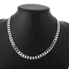 Chains 925 Sterling Silver 50cm 60cm 20 24 Inch 10MM Flat Sideways Figaro Chain Necklace For Women Men Jewelry Gift1961