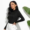 Brilhante Seda Bodysuits Black Mulheres Casual Meia Turtleneck Manga Longa Macacões Outono Inverno Bodycon Playsuits 210526