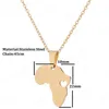 Collana con ciondolo mappa Africa in acciaio inossidabile Collane a cuore cavo con catena in oro argento per gioielli di moda da donna