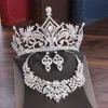 Princesa de Luxo 2022 Headpieces de Casamento Bridal Tiara Rhinestone Crown Chefe Peças de Cristal Headbands Acessórios de Cabelo Prata
