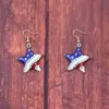 New Crystal Ear Fashion Star Shape American Flag Earrings For Women Patriotic Jewelry Gifts Pendientes Oorbellen X0709 X0710