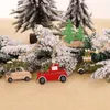 Jul trä hängande smycken nyår julgran prydnad Små djur bil pendants w-00918