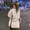 Veste d'hiver femmes Patchwork vestes amples manteaux femme casual surdimensionné manteau d'hiver doux vêtements d'extérieur dame coréenne automne