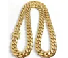 Fine 18k banhado a ouro cadeia jóias de aço inoxidável alto polido Miami Cuban Link Colar Homens Punk 15mm Curb Duplo Fecho de Segurança 2110940