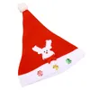 Non Luminous Christmas Hat för barn Snowman Deer Santa Claus Pattern Xmas Home Party Decoration Cap