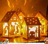 Led Weihnachten Holz Haus Kabine Hängende Dekoration Für Santa Claus Elch Rentier Glocke Weihnachten Baum Hängende Ornamente Dekor