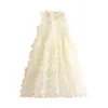 Été Princesse Fête D'anniversaire De Mariage Fleur Enfants Doux Sans Manches Couches Tutu Robe Pour Bébé Filles 3 4 5 7 9-12 Ans 210625